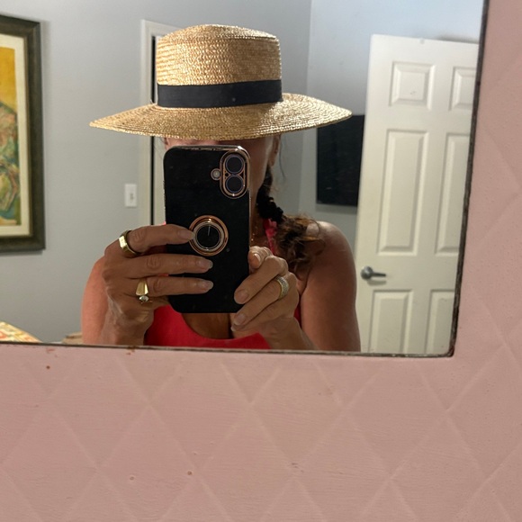 Dynamite Tan Straw Hat with Black Band - Picture 4 of 6